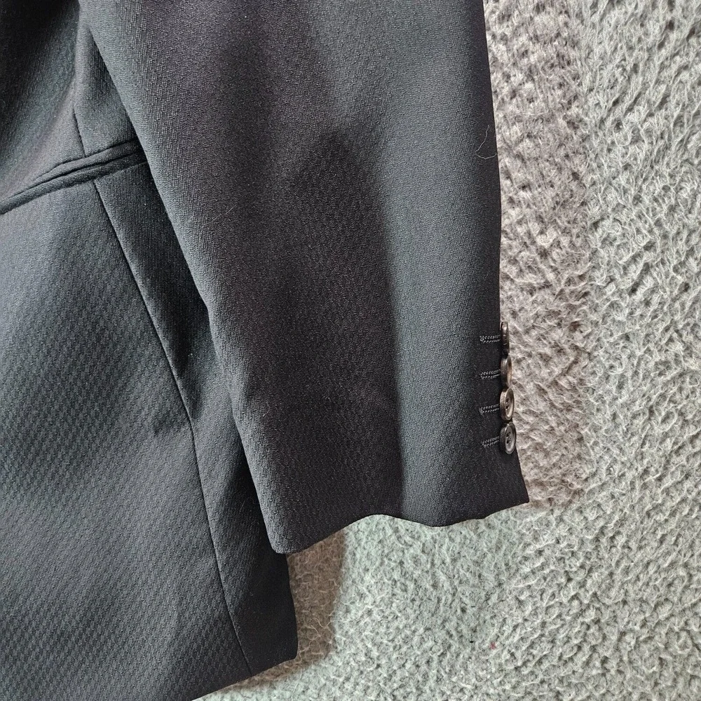 Boss Hugo Boss 40R 100% Wool Blazer Suit Jacket Men Textured Black - Please Read